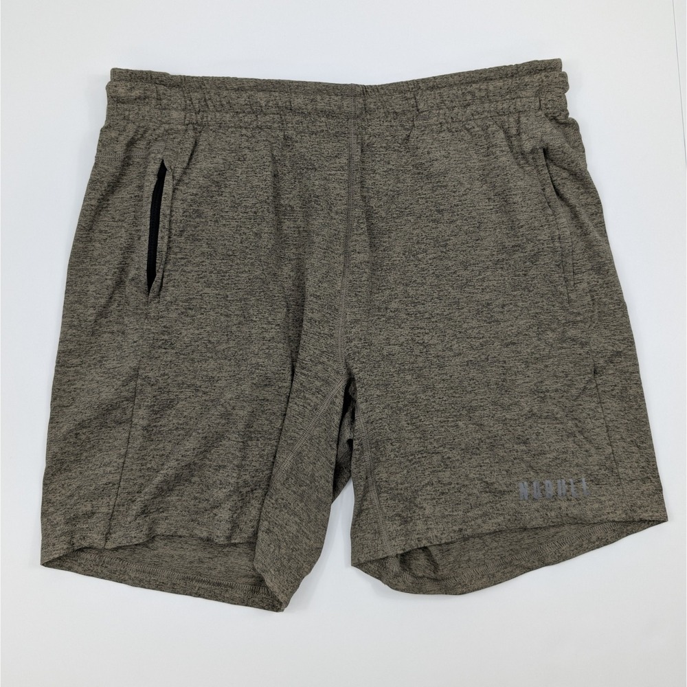 NOBULL Lightweight Knit Shorts‎ Mens Large Heather Brown Workout Lifting Active
